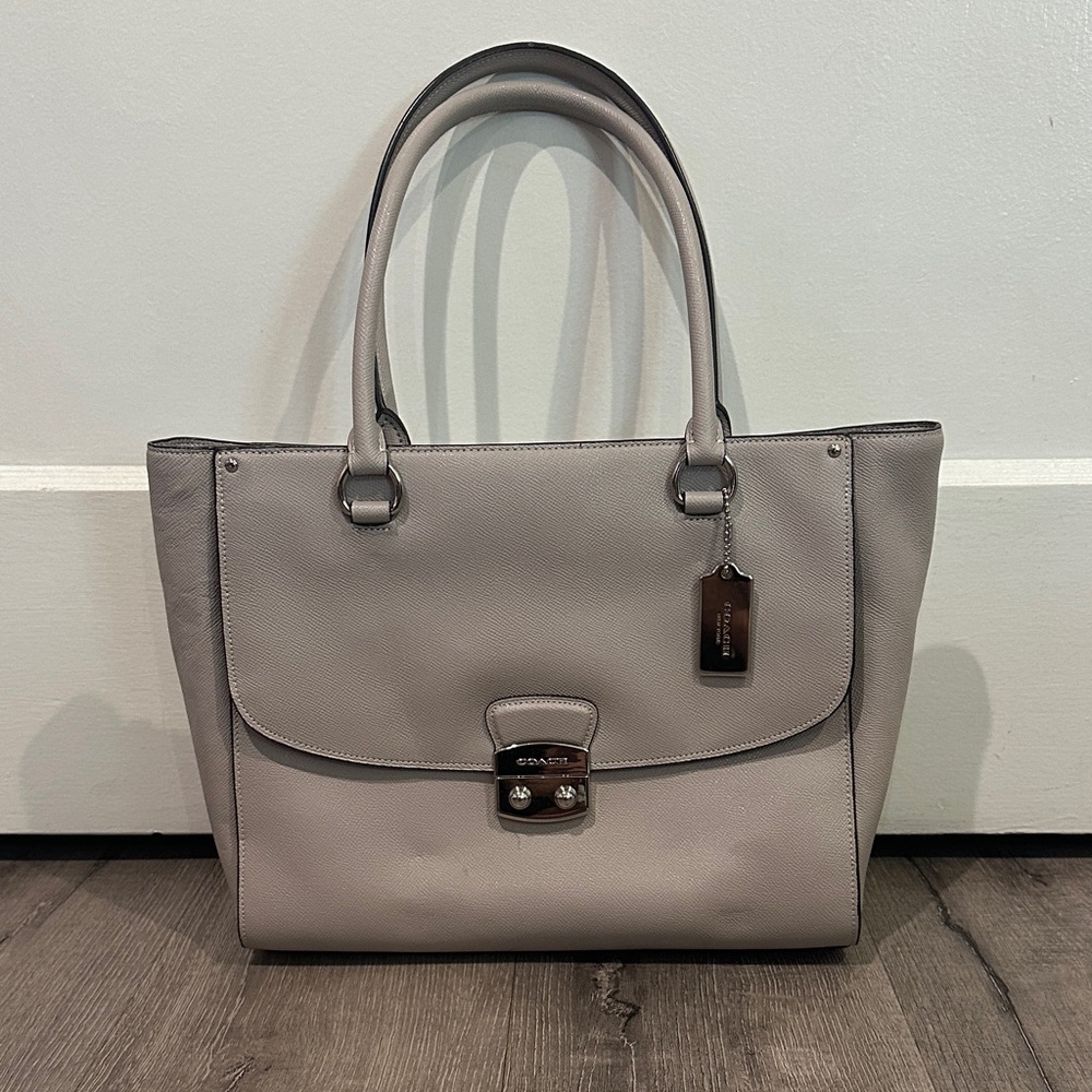 Coach Gray Leather Avary Tote Bag